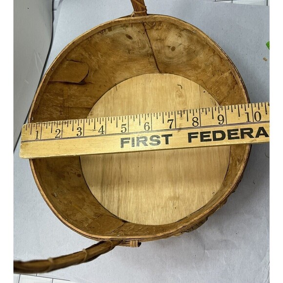 Rustic Hand Woven Basket Raw Birch/Bark Decorative Trim Primitive Boho Farmhouse - Picture 16 of 16